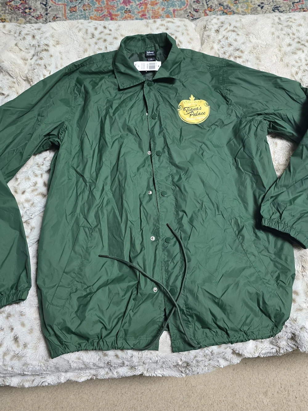 Tiana Palace Disney Our Universe Green Windbreaker Jacket Size Large NWT